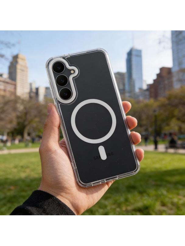 Futerał FRAME CLEAR HYBRID MAG COVER kompatybilny z MagSafe do SAMSUNG A36 transparentny