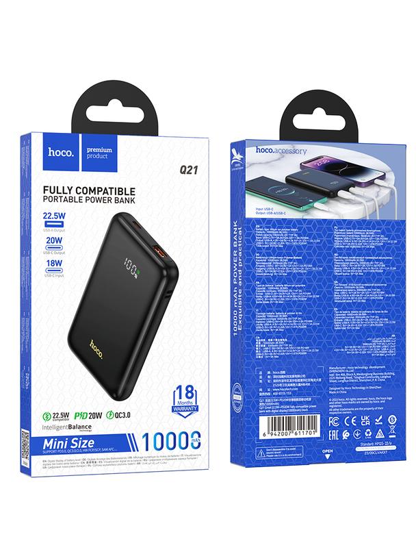 Powerbank Hoco 10000 mAh QC3.0 PD 3A 22,5W Q21 czarny