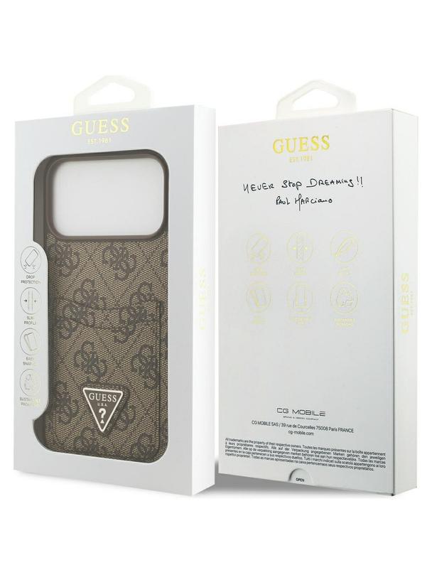 GUESS futerał do IPHONE 17 Pro Max GUHCP17XP4TPW (4G Double Card Triangle) złoty