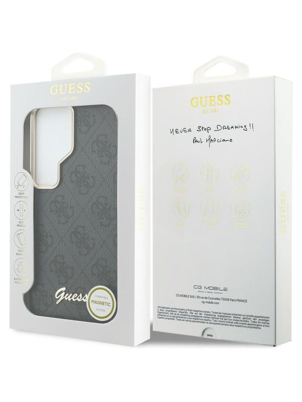 GUESS futerał do SAMSUNG S26 Ultra GUHMS26L5P4FWMSK (4G Script MagSafe) czarny
