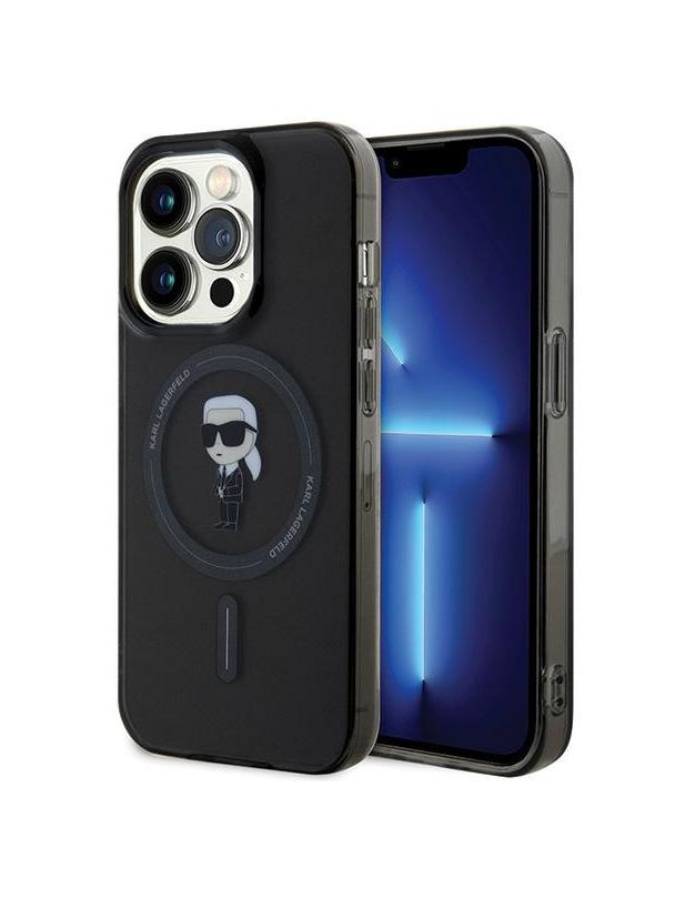 KARL LAGERFELD futerał do IPHONE 15 Pro KLHMP15LHFCKNOK (Ikonik + MAG) czarny