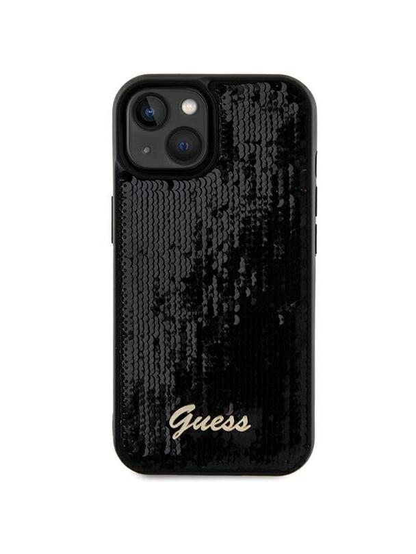 GUESS futerał do IPHONE 13 / 14 / 15 GUHCP15SPSFDGSK (Sequin Script Metal) czarny