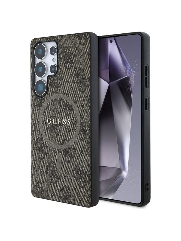 GUESS futerał do SAMSUNG S25 Ultra GUHMS25LG4GFRW (Magnetic PU 4G Ring Classic Logo) brązowy