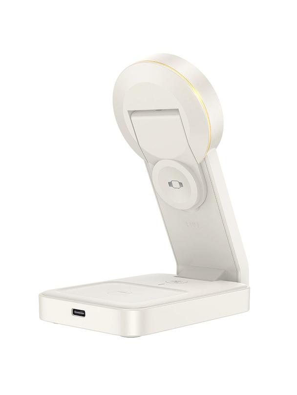 Ładowarka indukcyjna Hoco 3w1 15W zgodna z MagSafe CQ3 biała