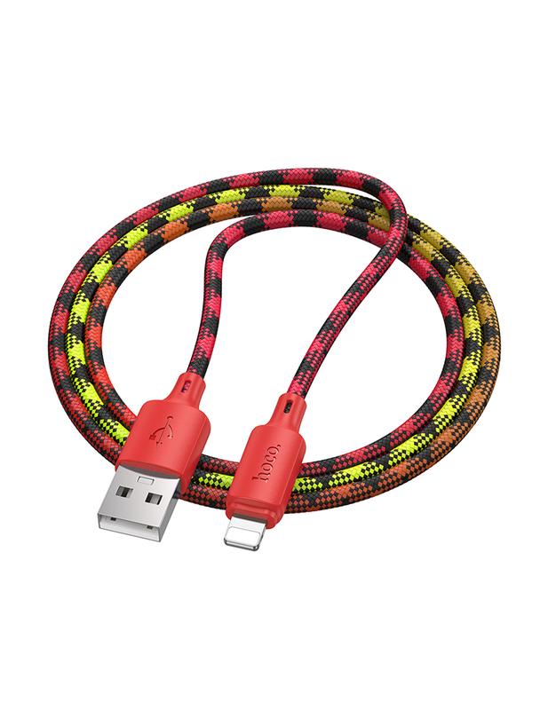 Kabel USB A do Lightning Hoco 2,4A 1 m X116 gradient czerwony