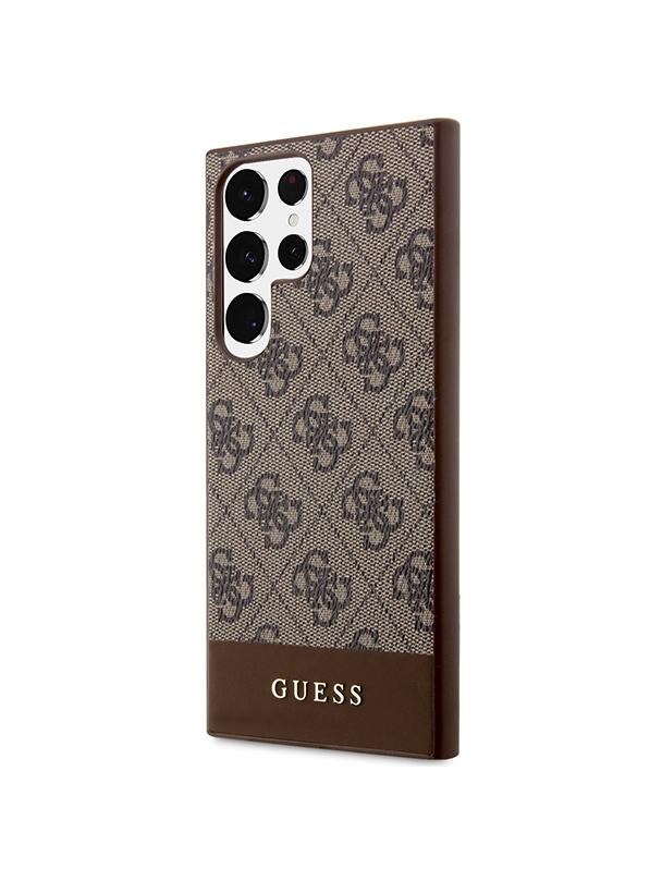 GUESS futerał do SAMSUNG S24 Ultra GUHCS24LG4GLBR (4G Bottom Stripe) brązowy
