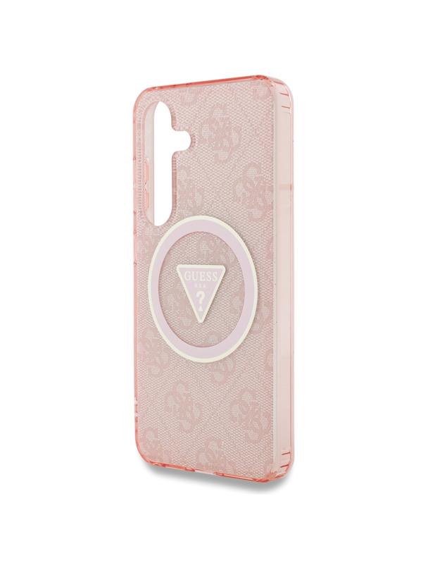 GUESS futerał do SAMSUNG S25 GUHMS25SHG4PRTGP (Magnetic IML Metal Glitter 4G Circle Triangle) różowy