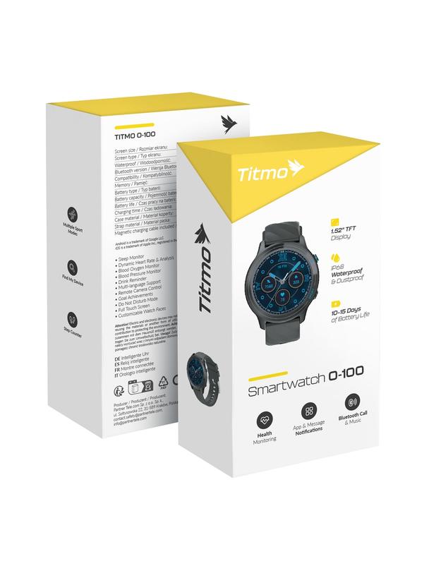 Smartwatch TITMO O-100 (TFT, bluetooth call) czarny 0INT