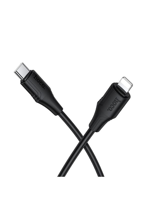 Kabel USB C do Lightning Hoco 27W silikonowy 1 m X124 czarny