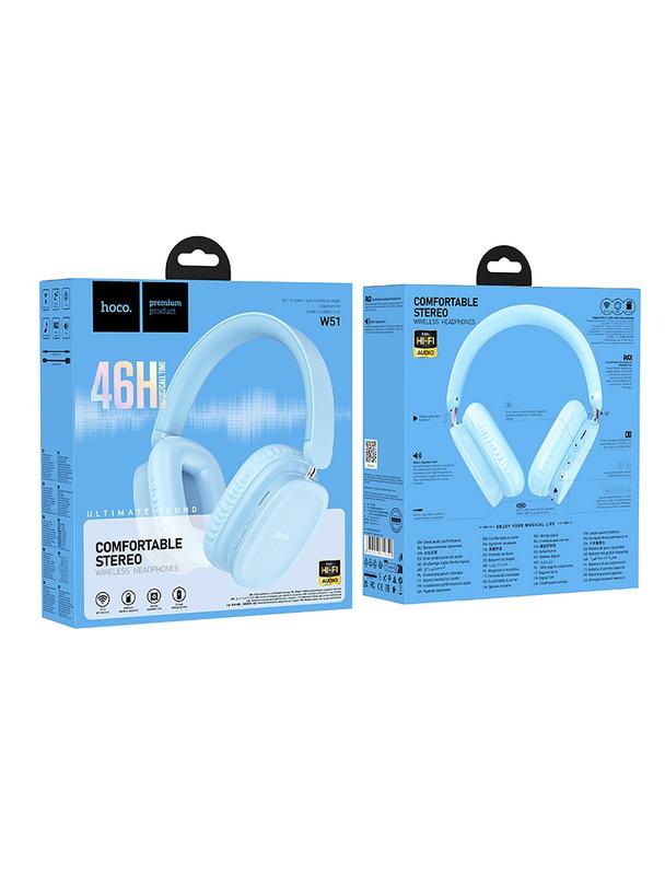 Słuchawki bezprzewodowe nauszne Hoco W51 niebieskie