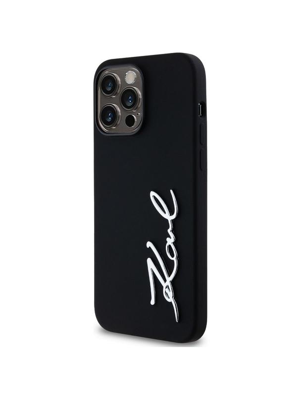 KARL LAGERFELD futerał do IPHONE 14 Pro Max KLHCP14XSCMSMVK (Silicone Sign Metal Logo) czarny