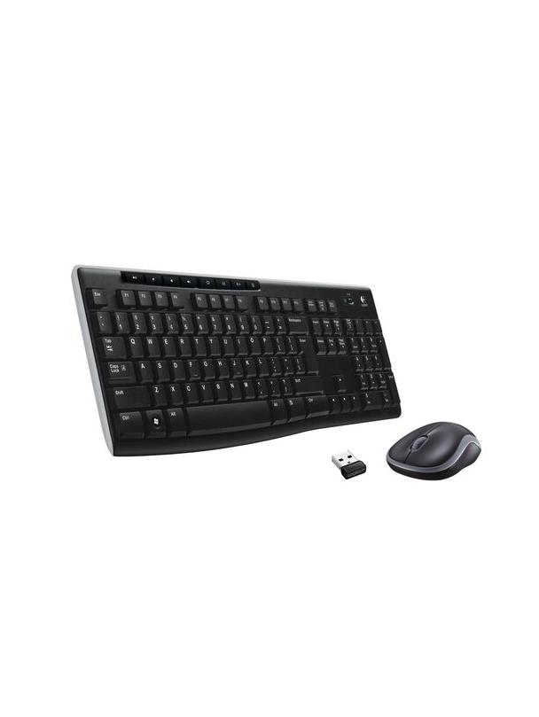 Zestaw bezprzewodowy klawiatura QWERTY + myszka Logitech MK270 czarny