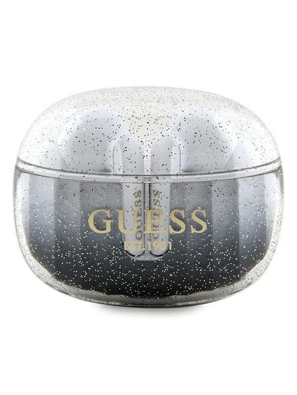 GUESS słuchawki bezprzewodowe bluetooth TWS + stacja dokująca GUTWSHDGKEEK (Glitter gradient) czarne