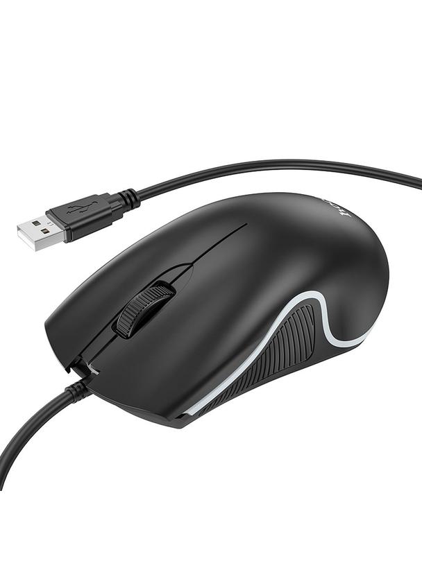 Myszka przewodowa Hoco USB A 1000 dpi z podświetleniem GM19 czarna