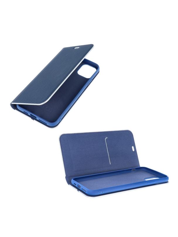 Kabura LUNA Book Carbon do SAMSUNG A52 5G / A52 LTE ( 4G ) / A52s 5G niebieski