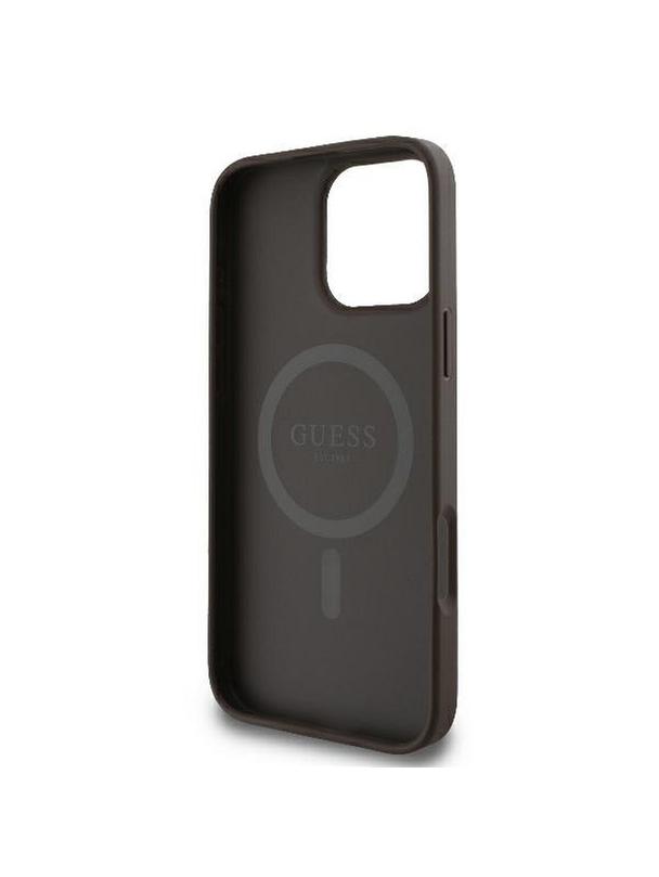GUESS futerał do IPHONE 16 Pro kompatybilny z MagSafe GUHMP16LP4RPSW (4G Printed Stripes) brązowy
