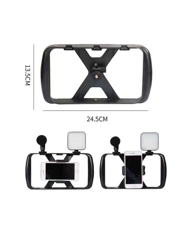 Uchwyt selfie z pilotem bezprzewodowym tripod z LED / mikrofonem do streamów TL-49T czarny