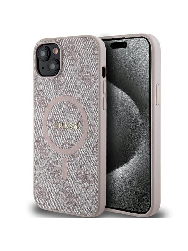 GUESS futerał do IPHONE 14 kompatybilny z MagSafe GUHMP14SG4GFRP (4G Ring classic logo) różowy