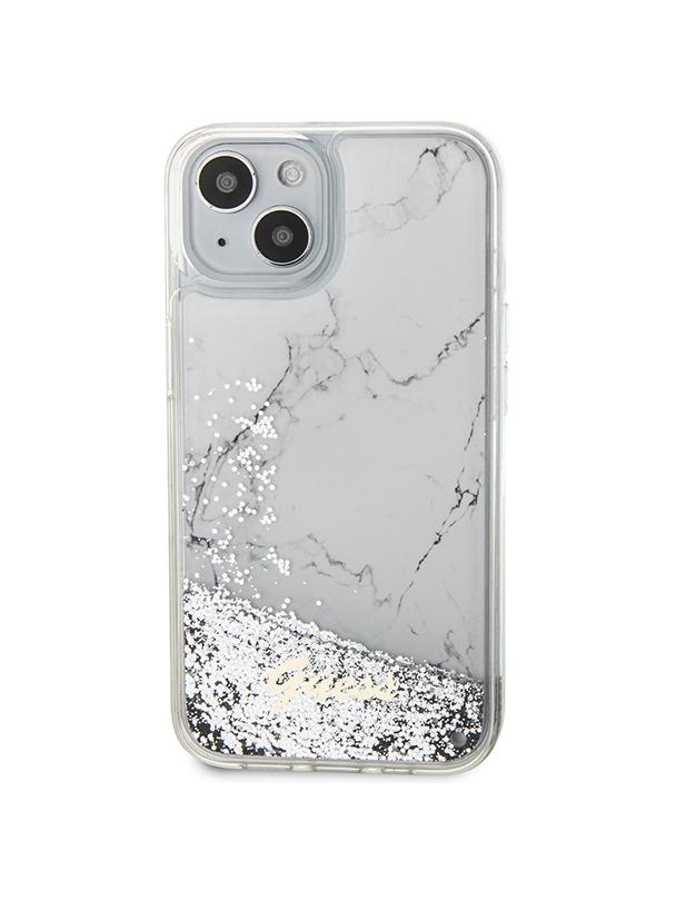 GUESS futerał do IPHONE 13 / 14 / 15 GUHCP14SLCSGSGH (Liquid Glitter Marble) biały