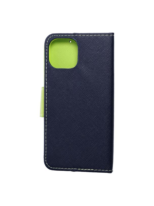 Kabura do IPHONE 15 Fancy Book granatowo limonkowy