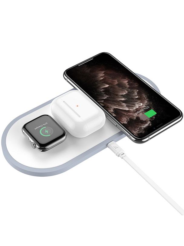 Ładowarka indukcyjna Hoco 3w1 Qi 2A 10W CW24 biała