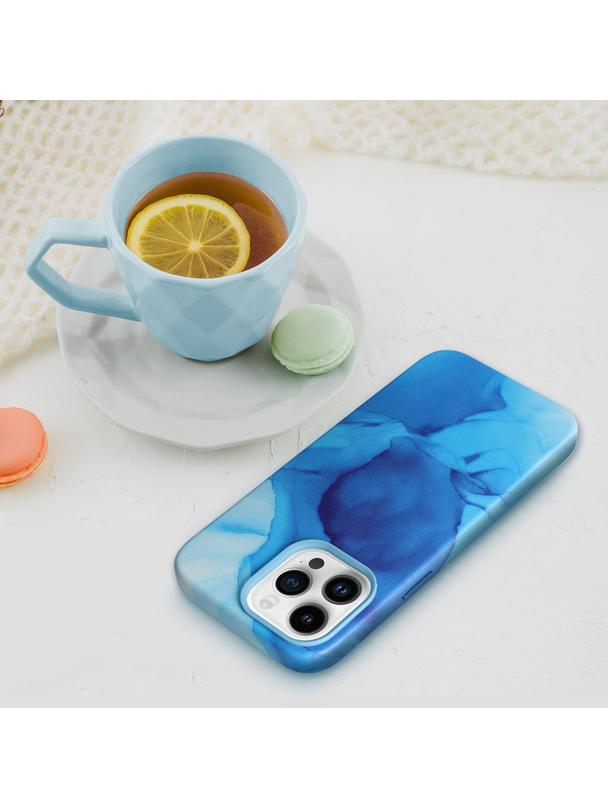 Futerał LEATHER MAG COVER kompatybilny z MagSafe do IPHONE 13 Pro blue splash