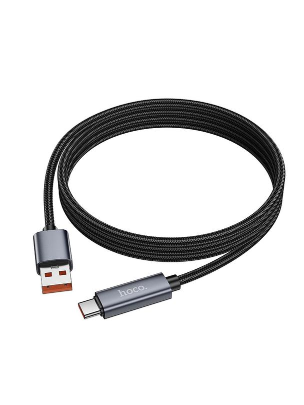 Kabel USB A do USB C Hoco 5A z wyświetlaczem 1 m X112 czarny