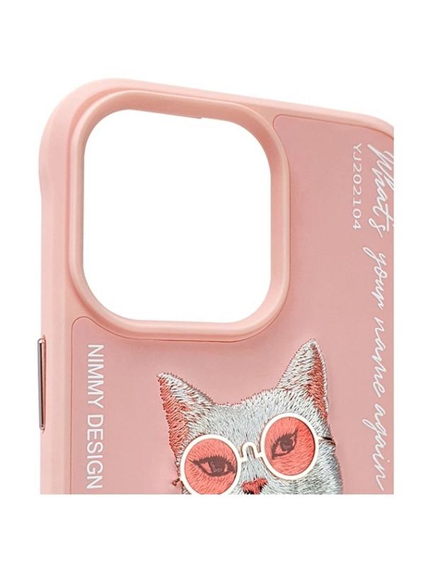 NIMMY futerał GLASSES COOL CAT do IPHONE 15 Pro różowy