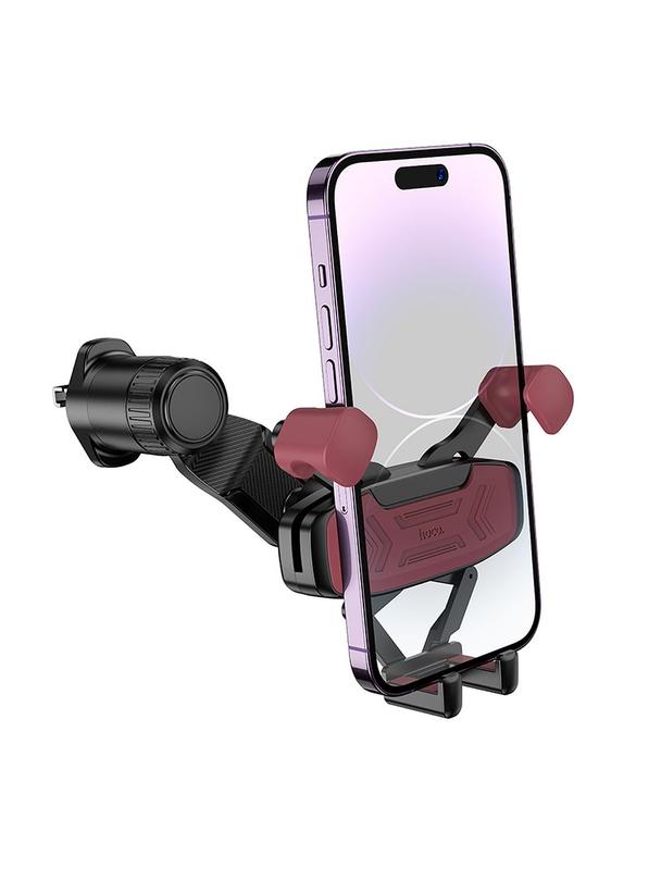 Uchwyt na telefon do samochodu grawitacyjny Hoco do kratki H66 czarno czerwony