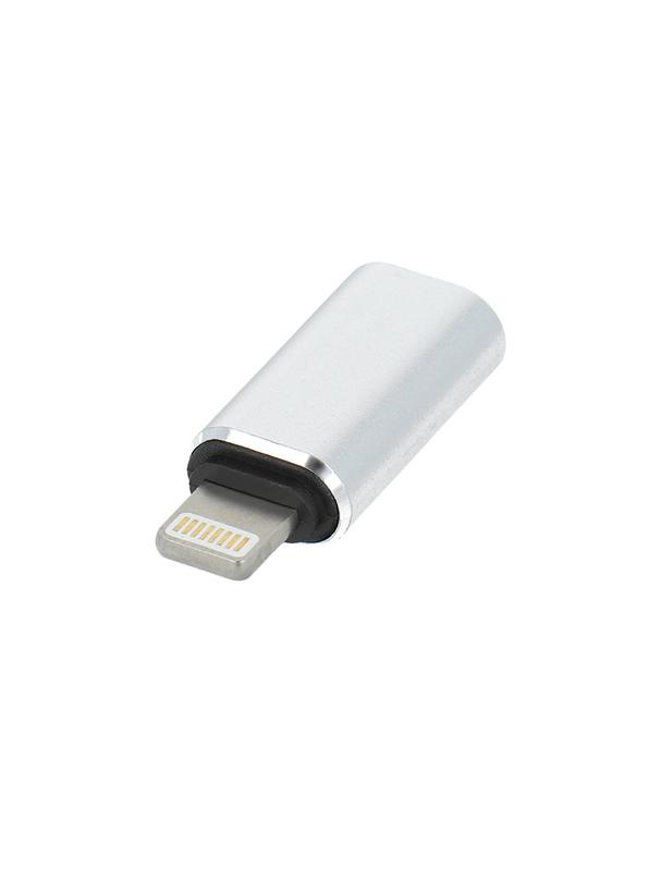 Adapter Typ C (żeński) do Lightning (męski) srebrny