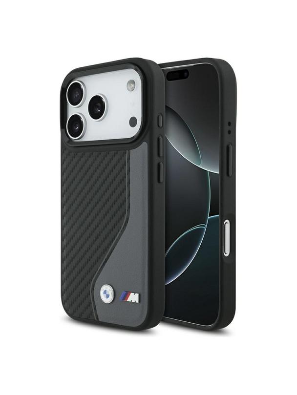 BMW futerał do IPHONE 17 Pro kompatybilny z MagSafe BMHMP17L25PCCSCAK (PU Carbon Logo) anthracite