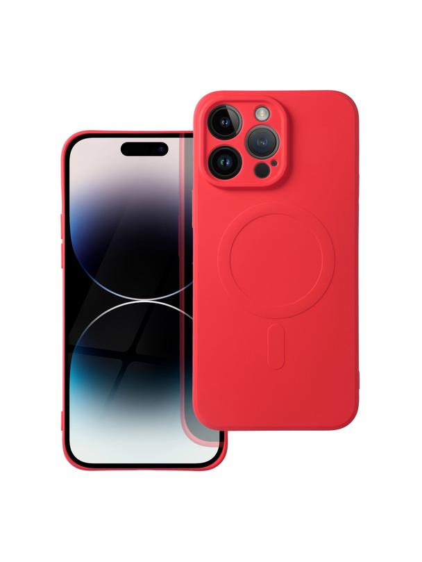 Futerał SILICONE MAG COVER kompatybilny z MagSafe do IPHONE 14 Pro Max czerwony