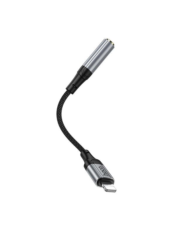 Adapter AUX Lightning do Jack 3,5 mm Hoco 0,12 m LS36A szary