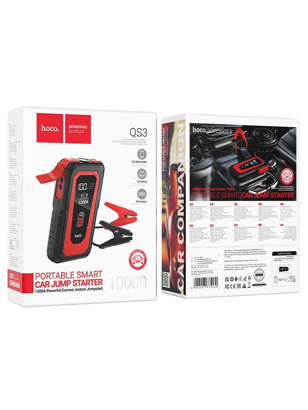 Powerbank Hoco 10000 mAh 2,4A 18W z funkcją rozruchu samochodu QS3 czarny