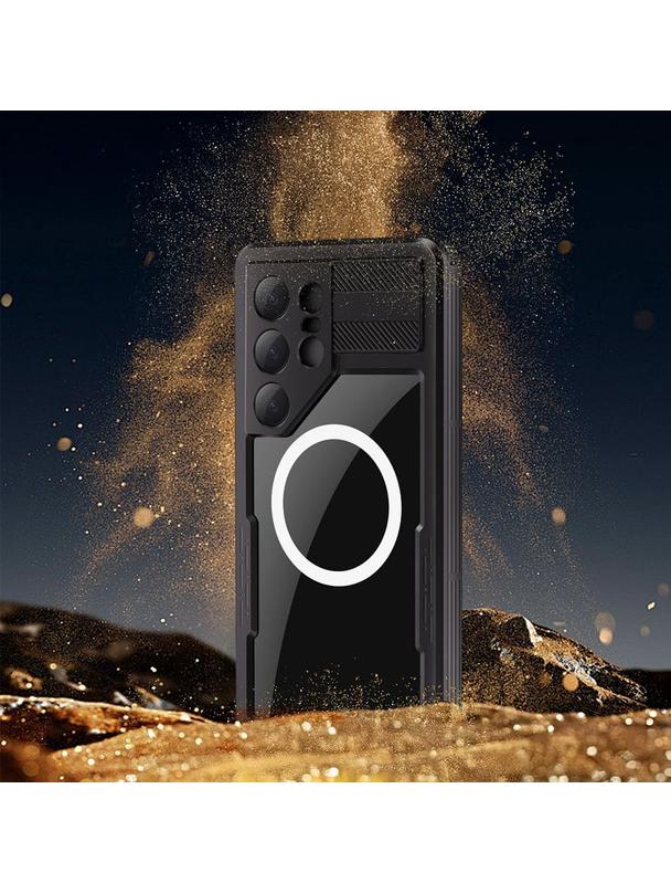 Futerał wodoodporny SHELLBOX MARS z metalowym ringiem do SAMSUNG S25 Ultra czarny