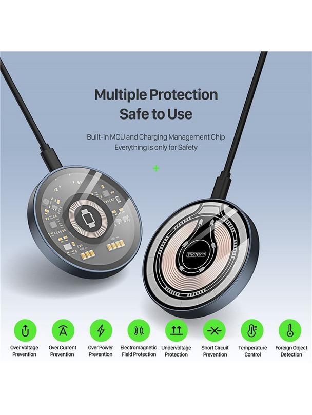 DUZZONA W13 - ładowarka indukcyjna kompatybilna z MagSafe 15W czarna