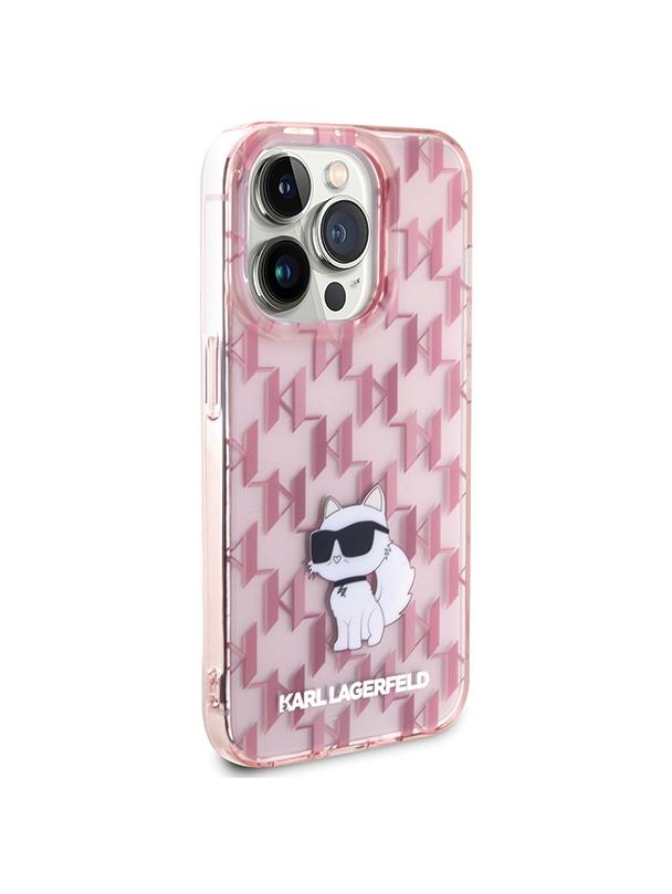 KARL LAGERFELD futerał do IPHONE 15 Pro Max KLHCP15XHNCMKLP (Monogram) różowy