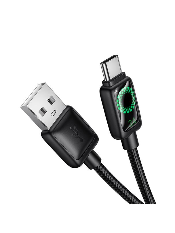 Kabel USB A do USB C Hoco 3A 1,2 m z LCD U146 czarny