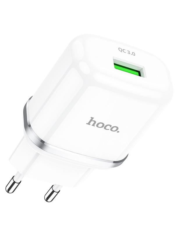 Ładowarka sieciowa do telefonu Hoco USB A QC3.0 3A 18W N3 biała