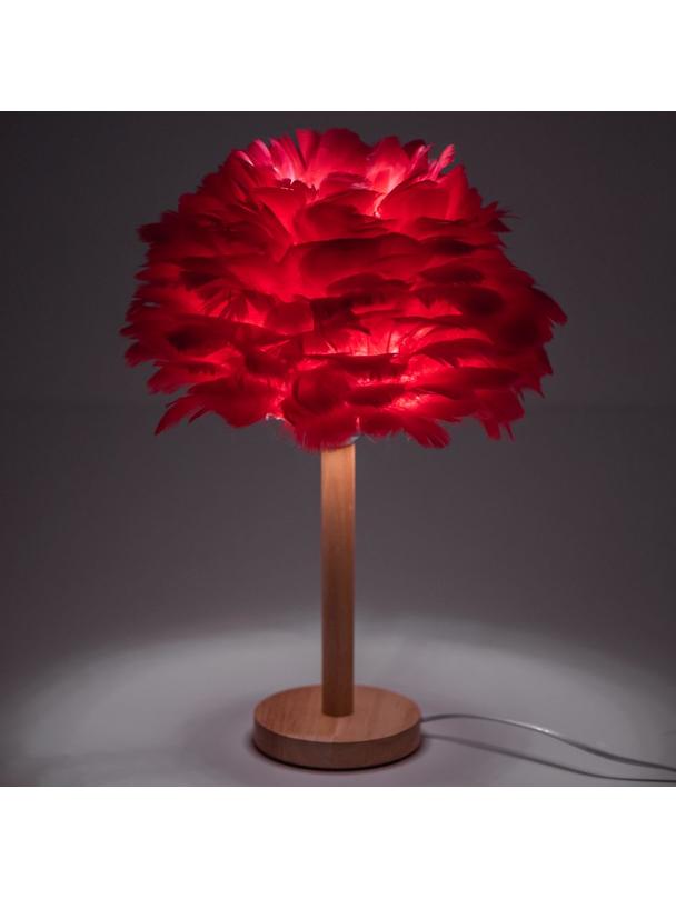 Lampka nocna z piórkiem Art Deco czerwona CBDPH