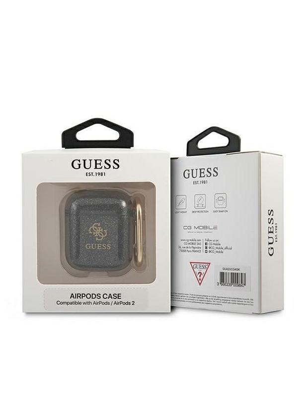 GUESS futerał do APPLE AirPods 1/2 GUA2UCG4GK (Glitter Collection) czarny