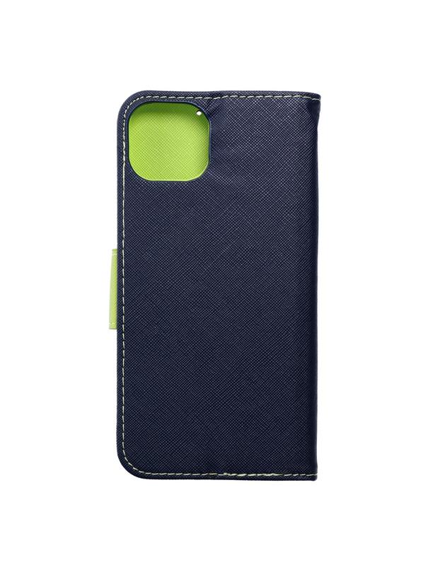 Kabura FANCY Book do IPHONE 15 Plus granatowo limonkowy