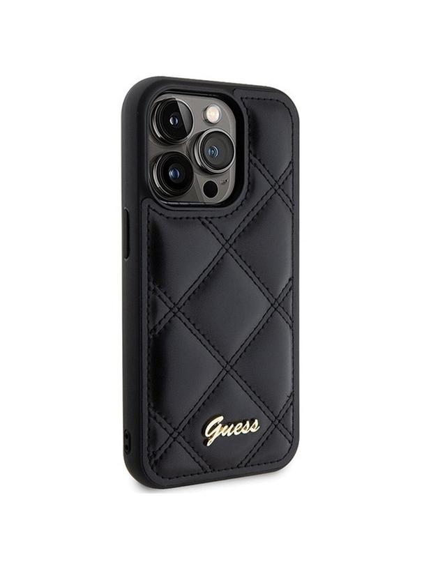 GUESS futerał do IPHONE 15 Pro Max GUHCP15XPSQSQSK (Quilted Metal Logo) czarny