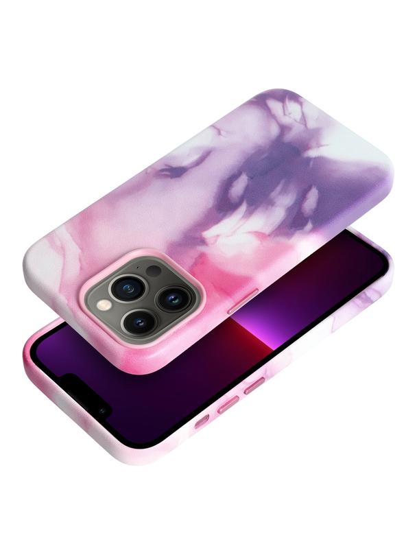 Futerał LEATHER MAG COVER kompatybilny z MagSafe do IPHONE 13 Pro purple splash