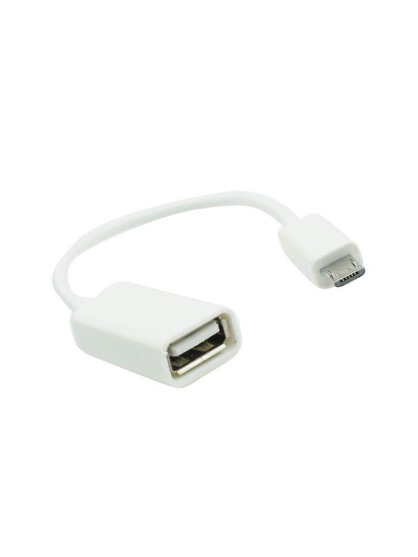 Adapter OTG USB A (żeński) do Micro USB (męski) biały