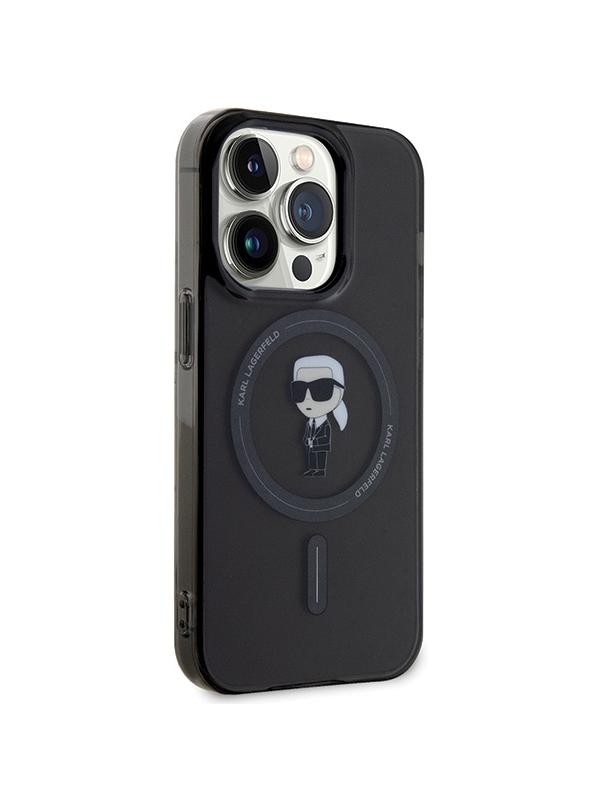 KARL LAGERFELD futerał do IPHONE 15 Pro KLHMP15LHFCKNOK (Ikonik + MAG) czarny