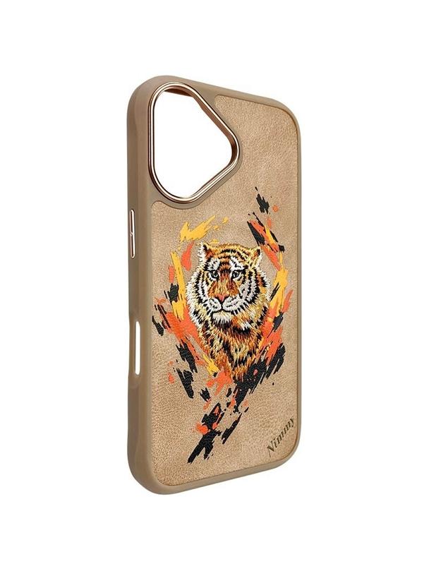 NIMMY futerał TYGRYS kompatybilny z MagSafe do IPHONE 16 jasno brązowy
