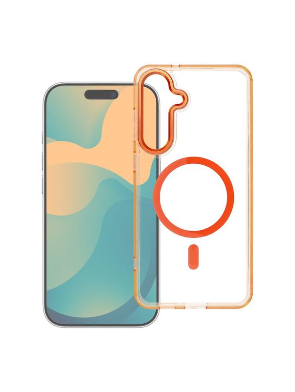 Futerał FRAME CLEAR HYBRID MAG COVER kompatybilny z MagSafe do SAMSUNG A37 pomarańczowy