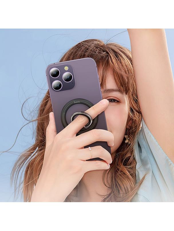 Uchwyt na telefon na palec Hoco magnetyczny Ring GH1 czarny