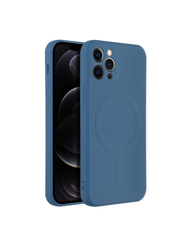 Futerał SILICONE MAG COVER kompatybilny z MagSafe do IPHONE 12 Pro niebieski